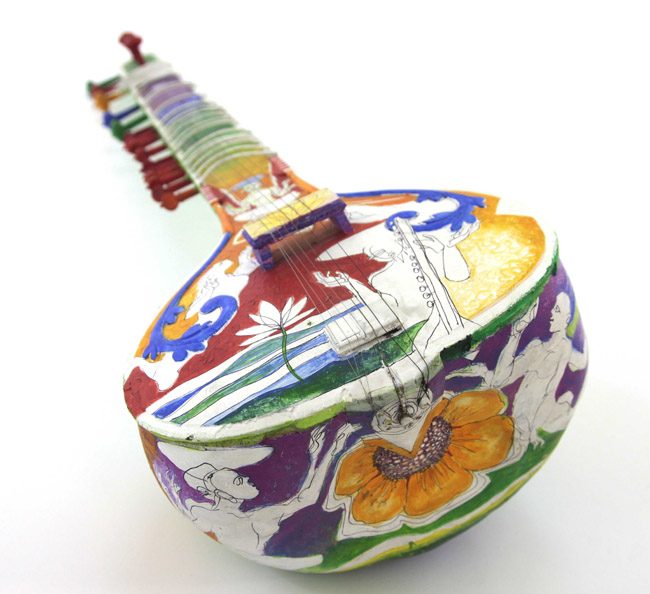 A veena painted by the artist