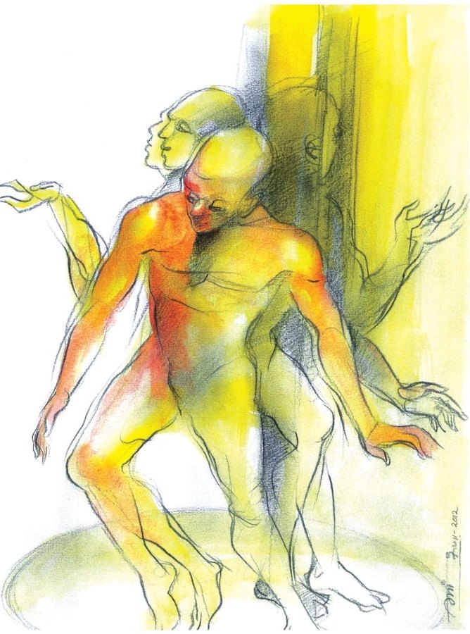Water colour on paper by Amit Dutt