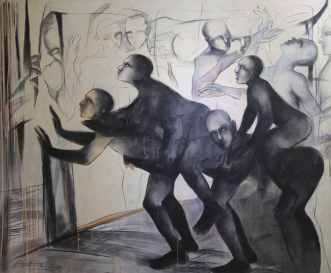 Mixed media on canvas by Amit Dutt