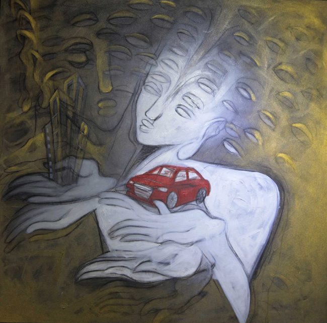 Mixed media on canvas by Amit Dutt