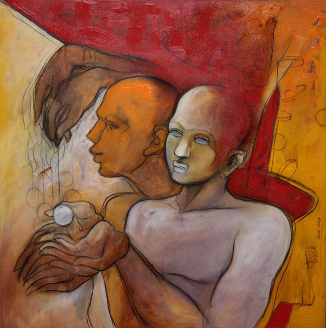 Mixed media on canvas by Amit Dutt