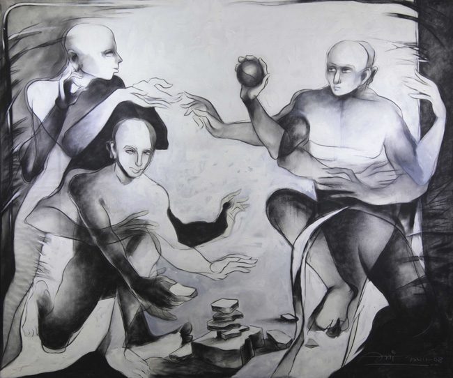 Mixed media on canvas by Amit Dutt