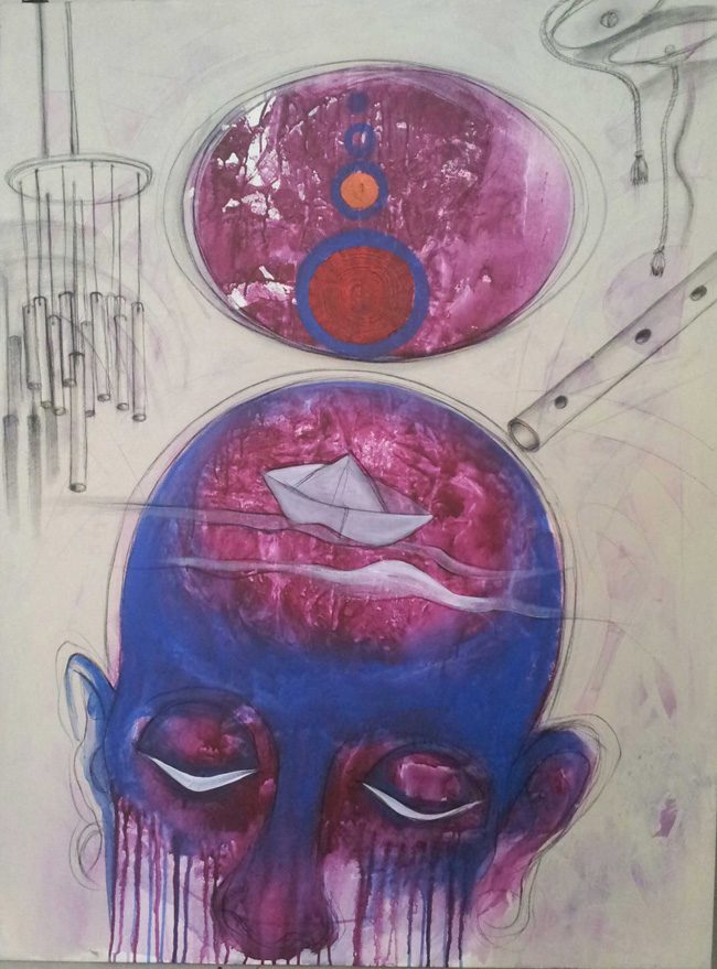 Mixed media on canvas by Amit Dutt