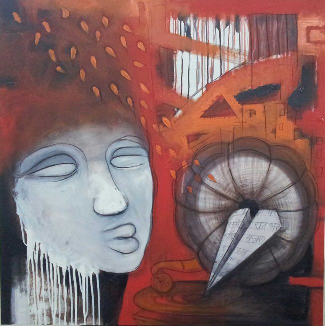 Mixed media on canvas by Amit Dutt