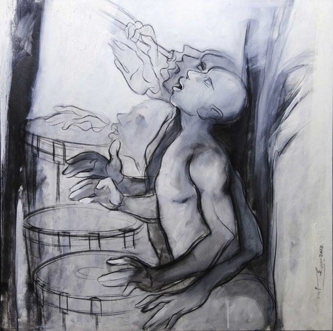 Mixed media on canvas by Amit Dutt
