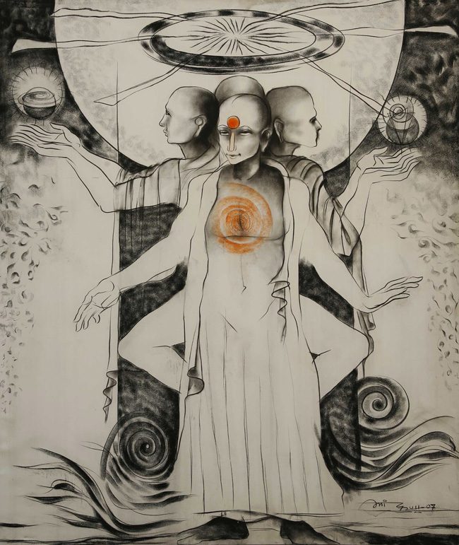 Mixed media on canvas by Amit Dutt