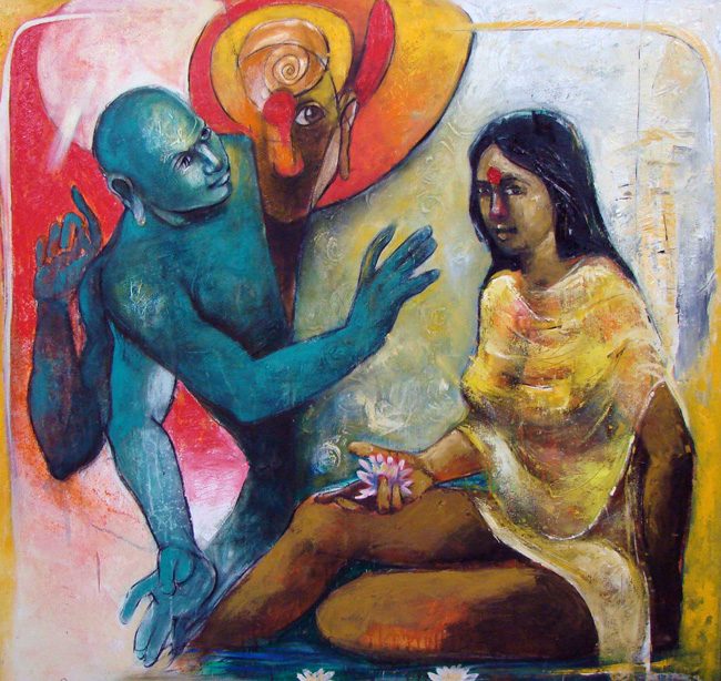 Mixed media on canvas by Amit Dutt