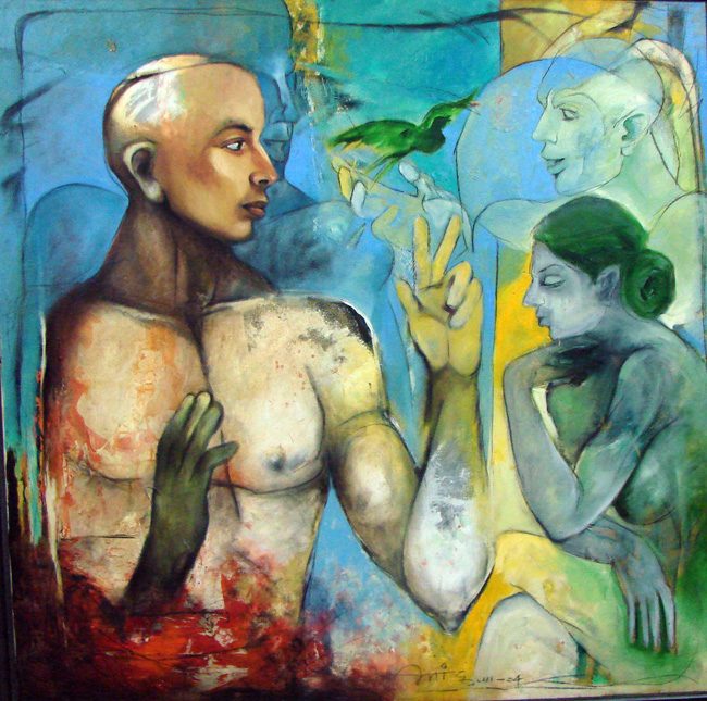 Mixed media on canvas by Amit Dutt