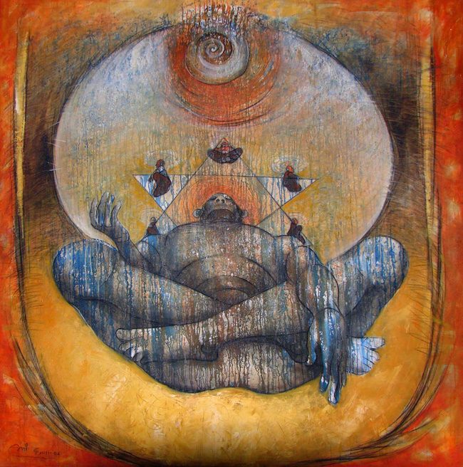 Mixed media on canvas by Amit Dutt