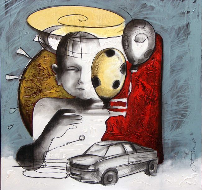 Mixed media on canvas by Amit Dutt