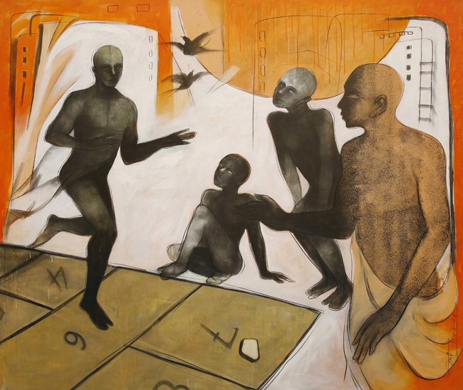 Mixed media on canvas by Amit Dutt