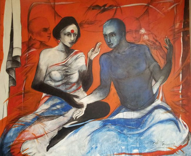 Mixed media on canvas by Amit Dutt