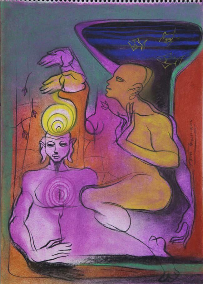 Dry pastel on paper by Amit Dutt