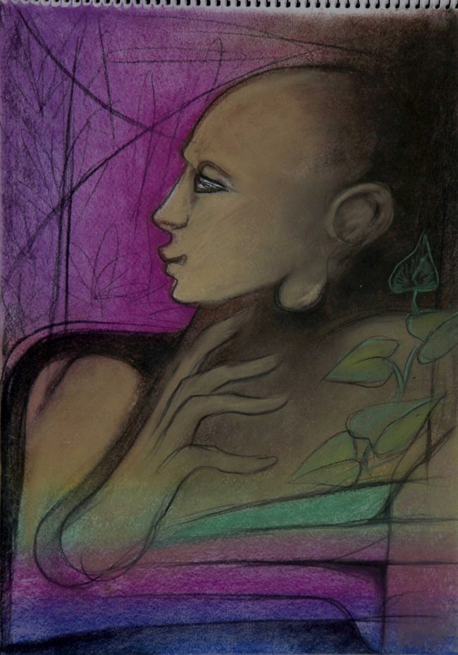 Dry pastel on paper by Amit Dutt