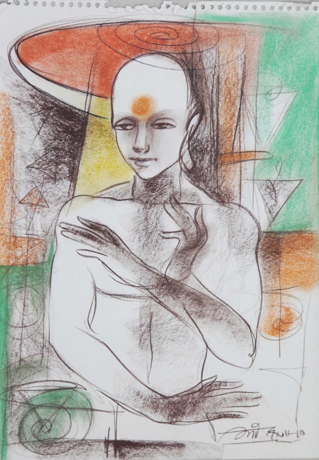 Dry pastel on paper by Amit Dutt