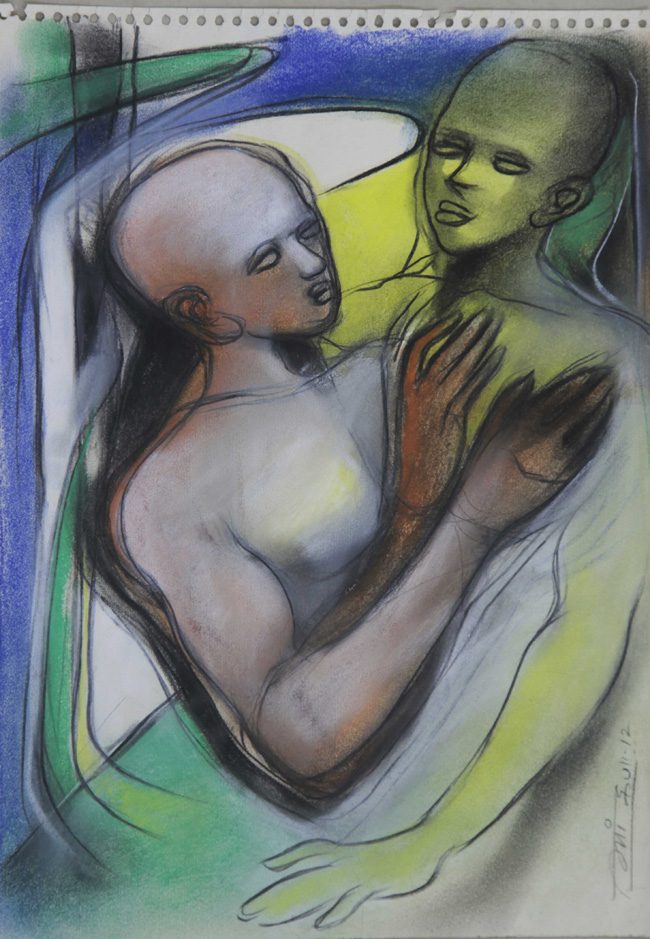 Dry pastel on paper by Amit Dutt
