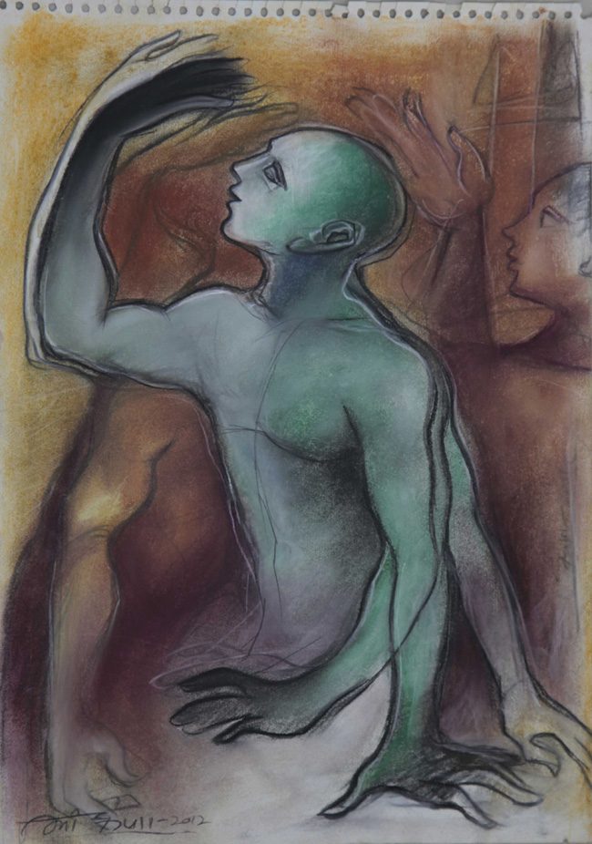Dry pastel on paper by Amit Dutt