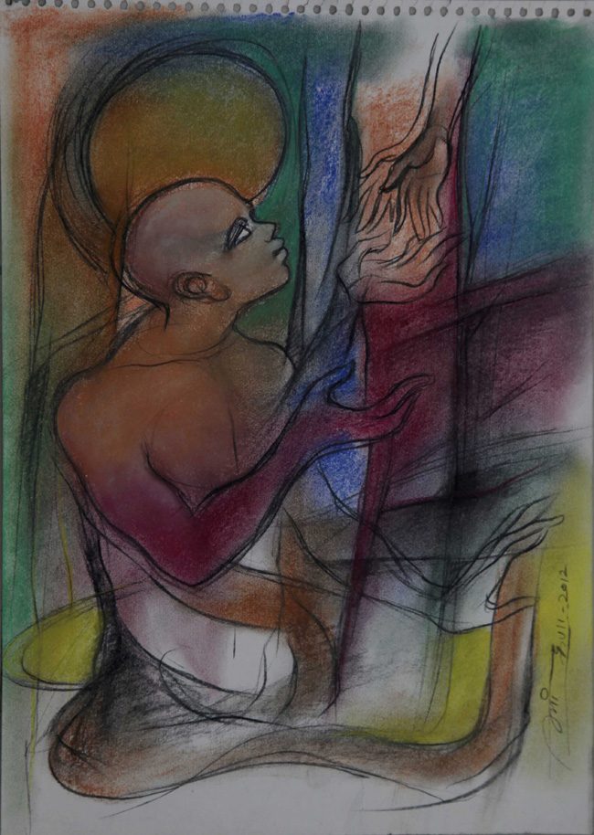 Dry pastel on paper by Amit Dutt
