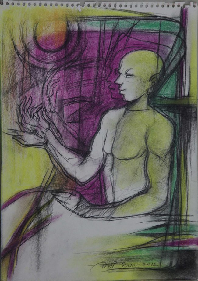 Dry pastel on paper by Amit Dutt