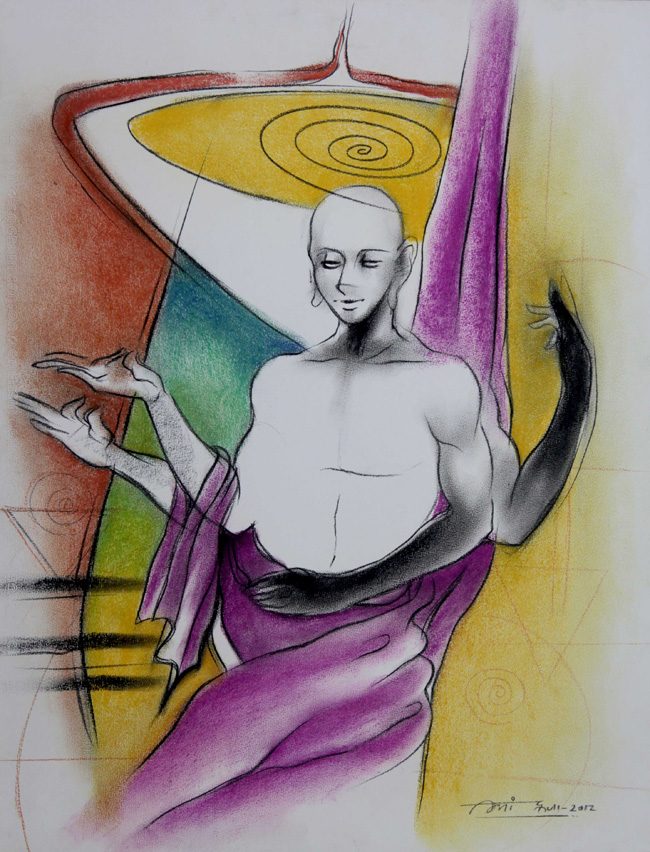 Dry pastel on paper by Amit Dutt