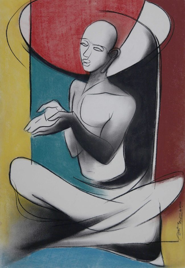 Dry pastel on paper by Amit Dutt