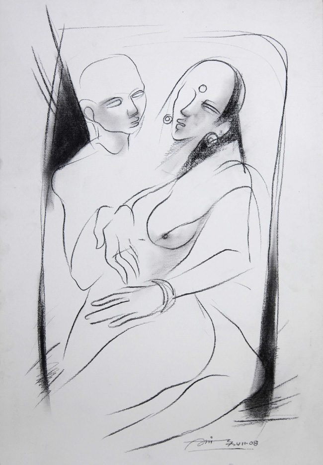 Dry pastel on paper by Amit Dutt