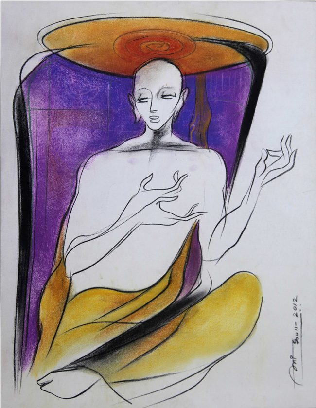 Dry pastel on paper by Amit Dutt