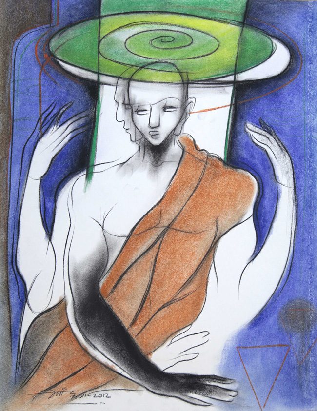 Dry pastel on paper by Amit Dutt