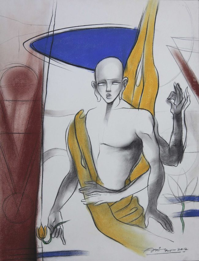 Dry pastel on paper by Amit Dutt