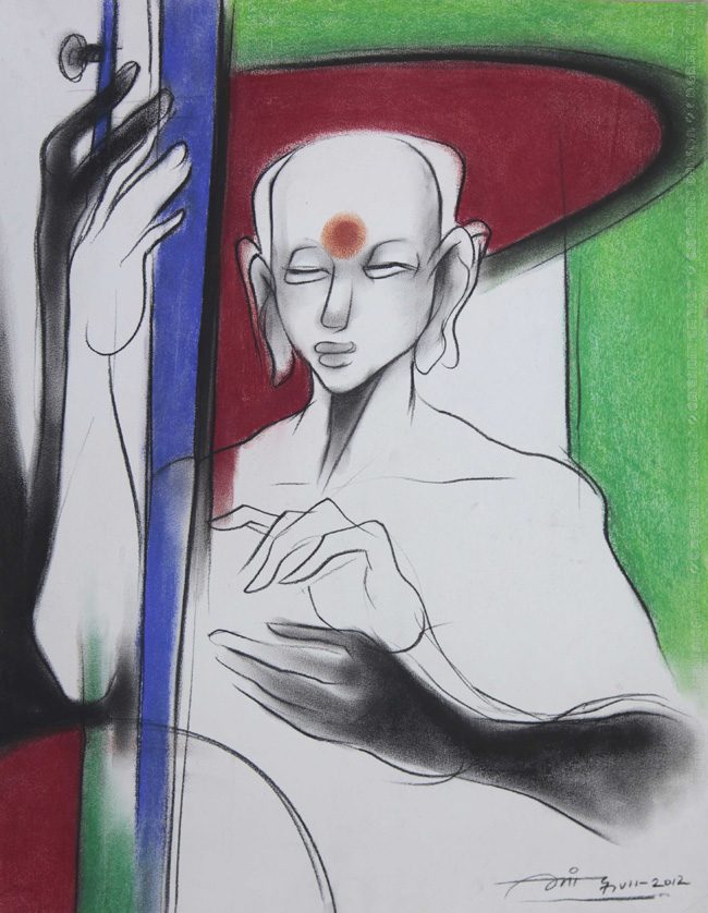 Dry pastel on paper by Amit Dutt