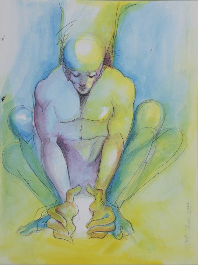 Dry pastel on paper by Amit Dutt