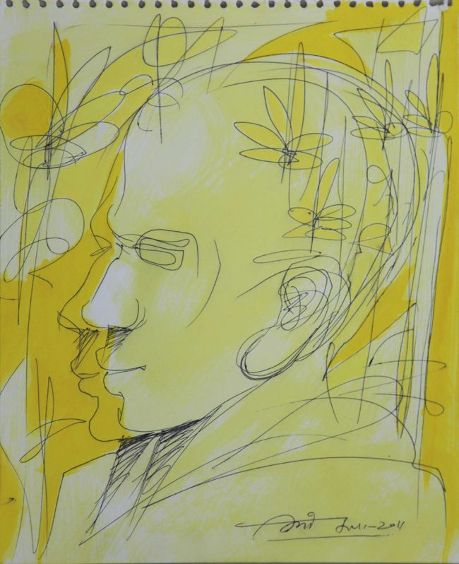 Dry pastel on paper by Amit Dutt