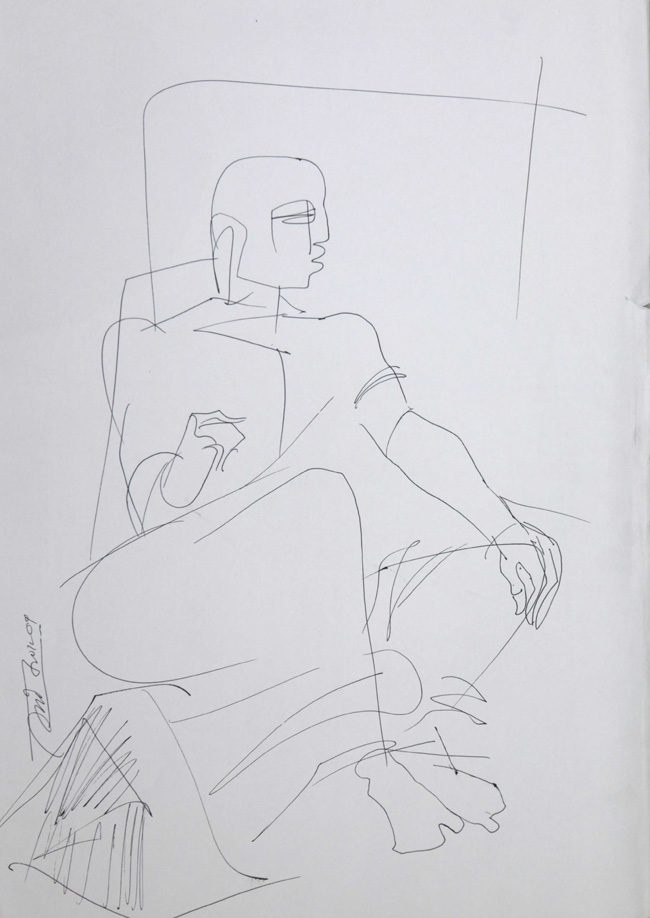 Figure drawing in pencil and charcoal