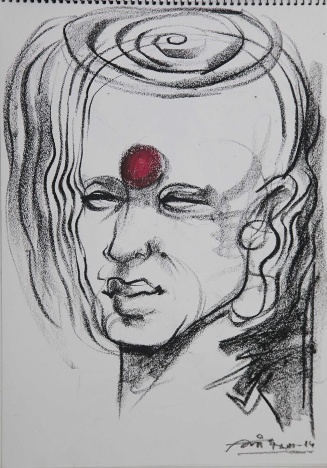Figure drawing in pencil and charcoal