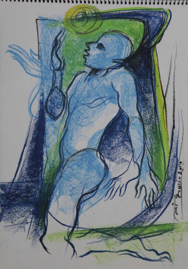 Figure drawing in pencil and charcoal