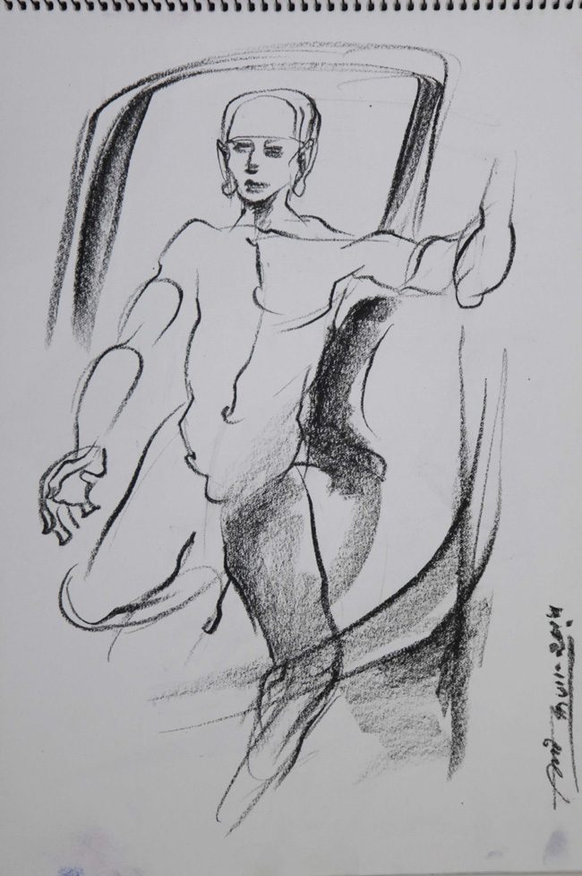 Charcoal on paper by Amit Dutt