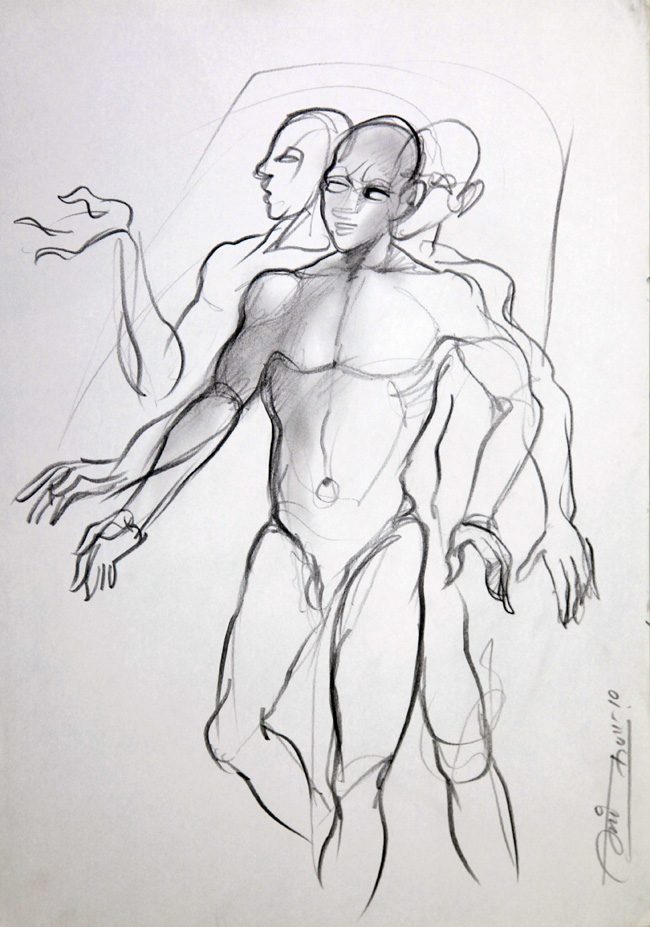Charcoal on paper by Amit Dutt