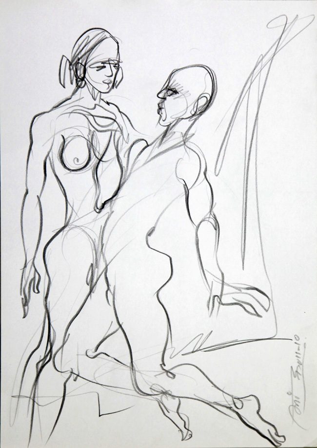 Charcoal on paper by Amit Dutt
