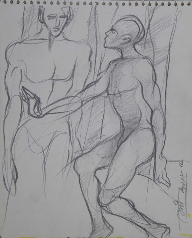 Charcoal on paper by Amit Dutt
