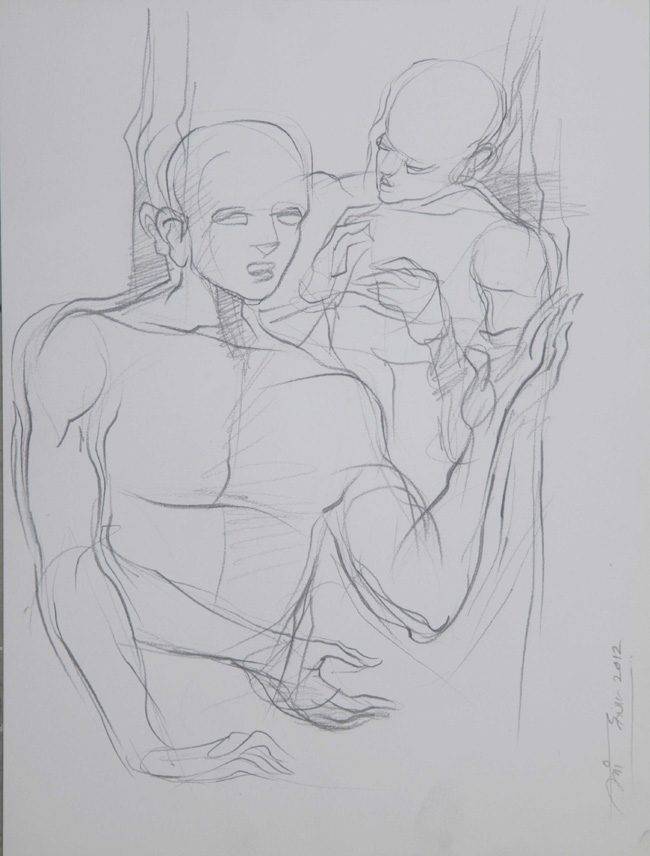 Charcoal on paper by Amit Dutt