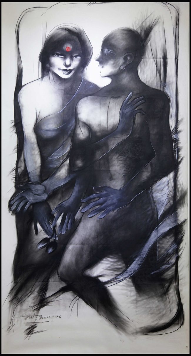 Charcoal on paper by Amit Dutt