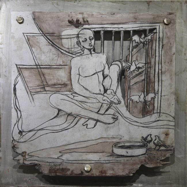 Mixed media on metal by Amit Dutt