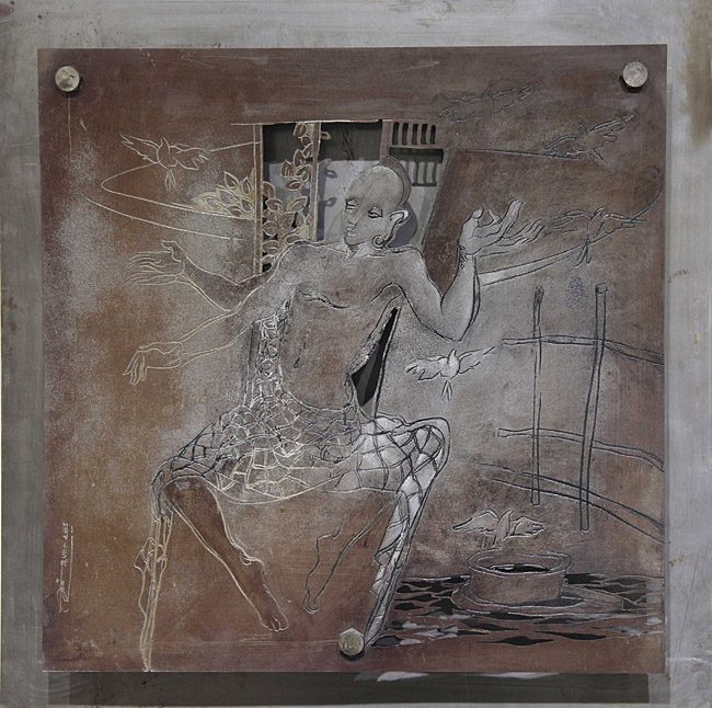 Mixed media on metal by Amit Dutt