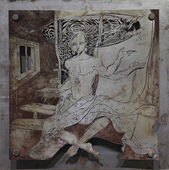 Mixed media on metal by Amit Dutt