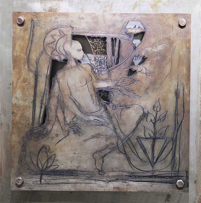 Mixed media on metal by Amit Dutt