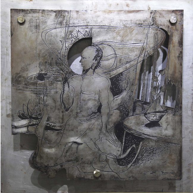 Mixed media on metal by Amit Dutt