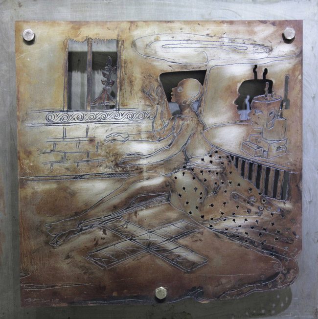 Mixed media on metal by Amit Dutt